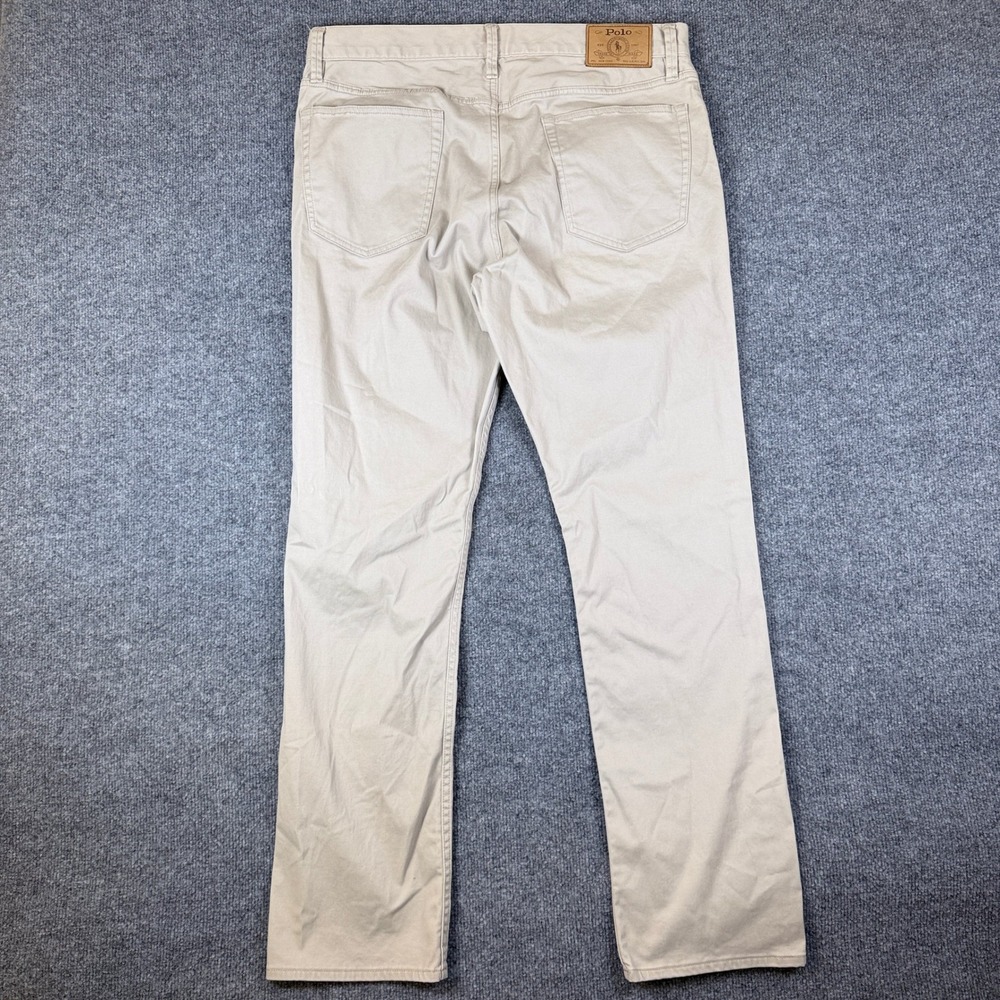 Polo Ralph Lauren Pants Mens 34x32 Brown Varick Slim Straight Chino Stretch - Picture 2 of 12